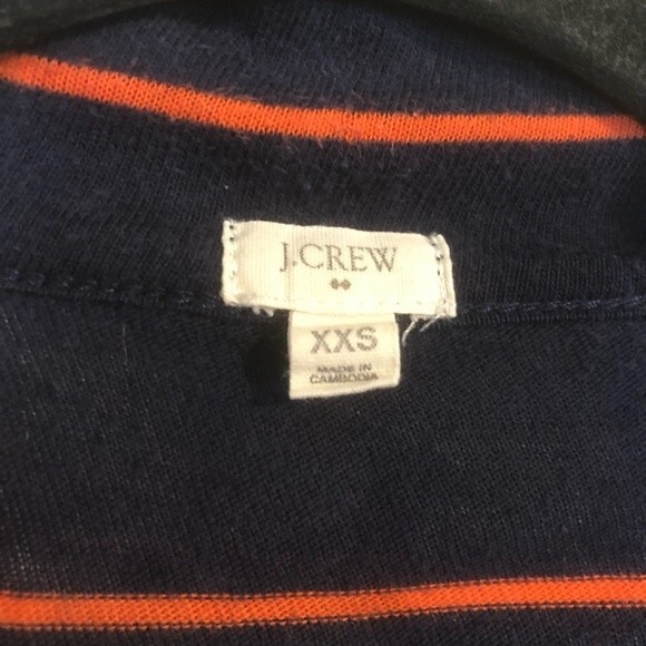 J CREW Size XX-Small Blue Orange Open Cardigan Sweater Lightweight Stripes - Picture 3 of 5